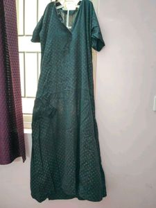 Black With Golden Spotted Half Colour Nighty