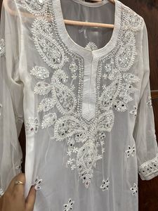 White Chikankari Kurti