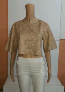 Floral High Neck Cape Top