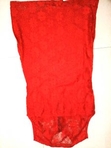 Red Lace Kurta
