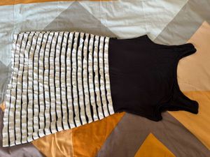 Striped frill Casual Dress