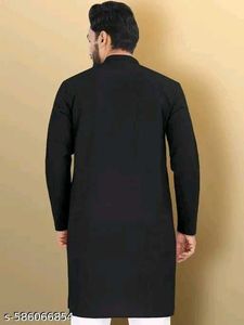 Black textured kurta