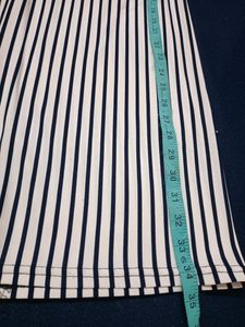White With Blue Stripeed Palazzo Pant For Women