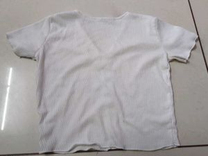 White Button-Down Top