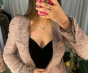 Light Brown Korean Tweed Jacket - Half Price Sale