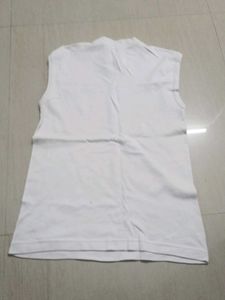 White Sleeveless T-Shirt