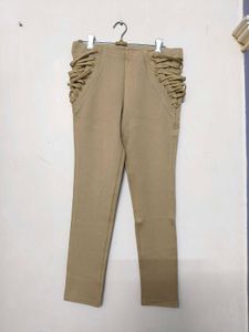 Heavy Material Beige Colour Jeggings