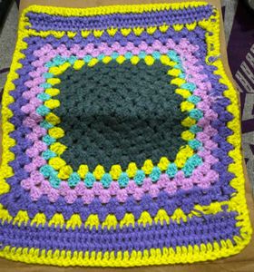 Crochet Granny Square Table Mat with Coasters Set