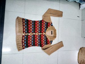 Colorful Patterned Knit Cardigan