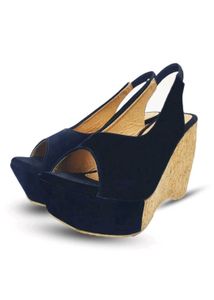 Black Wedge Slingback Heels