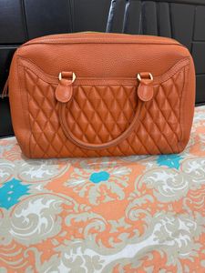 Da Milano Leather Quilted Satchel