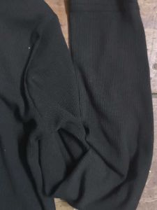 Black Zip-Up Long Sleeve Top