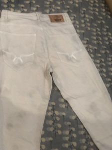 Cream Denim Jeans