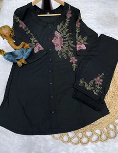 🖤Black Co - Ord Set With Embroidery Work🖤