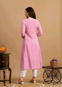 Pink Printed Kurta