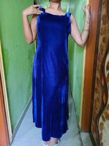 Blue Velvet Maxi Dress