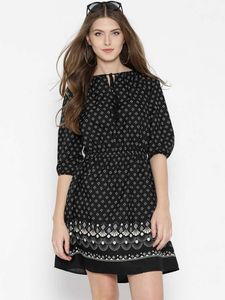 Black &amp; White Print Dress