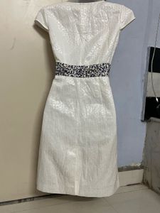 Pintrest White Dress with Embellished Belt Look