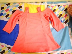 Peach Off-shoulder Top