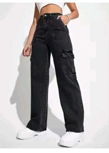 Black Wash Cargo Jeans