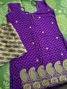 Purple Kurta And Patiala Set