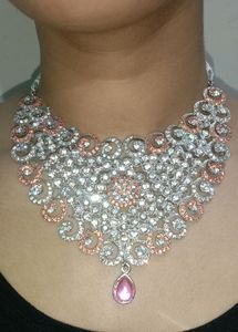 Pink Coral Spiral Neck Set.