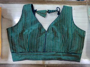 Striped Teal Blouse