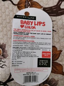 Price Drop Maybelline Baby Lips Lip Balm
