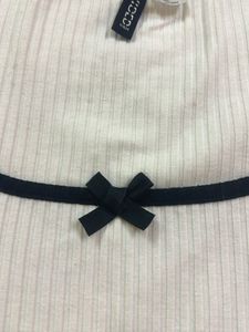 Ribbed Top with Bow Detail