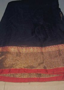 Elegant Black & Gold Saree