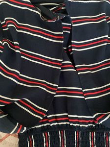 Striped Fit And Flare Dress