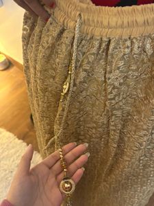 Elegant Gold Embellished Skirt