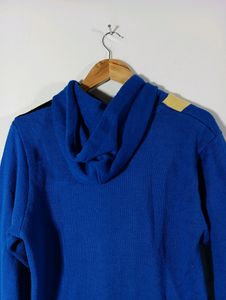 Men Dark Blue Woollen Hoodie | Chest 42| Length 26