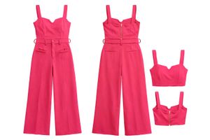Pink Sleeveless Jumpsuit
