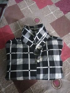 Checked Black &amp; White Shirt
