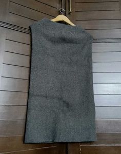 Women Grey Straight Winter Skirt