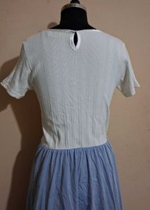 Two-Tone Button Down Midi Dress