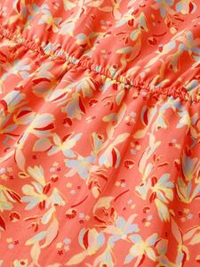 Dressberry Coral pink and blue floral print A-line