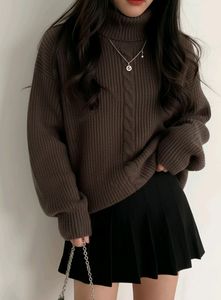 Brown turtleneck sweater