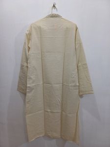 Kurta Chudidar Set (Cream-Handwork On Collar)