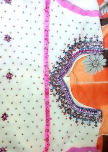 Embroidered White Top ( Lehga Choli)