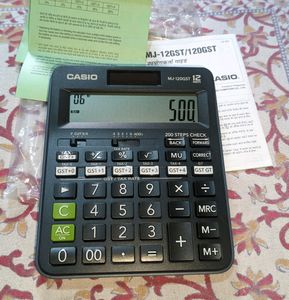 CASIO MJ-120GST - CB189Desktop Calculator for Shop &amp; Office with 5 GST Keys &amp; Total GST
