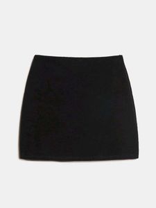 Black Slit Mini Skirt