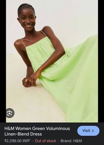 H&amp;M Green Linen Blend Dress