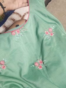 Green Embroidered Kurta