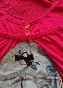 Beautiful Pink Graphic Print Tee