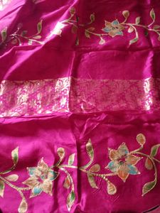 Redish Merun Saree