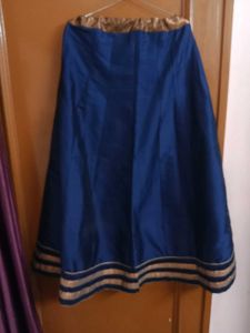 Blue &amp; Gold Skirt With Crop Top