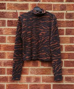 H&M Animal Print High Neck Top