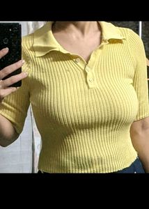 Women Ribbed Strecthable Knotted Top